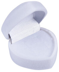 JK Box Balta dovanų dėžutė auskarams Širdelė F-75 / NA / A1 kaina ir informacija | Dovanų pakavimo priemonės | pigu.lt
