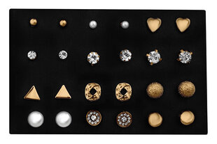 Комплект элегантных позолоченных серег Troli Золотые шпильки (12 пар) цена и информация | Наборы украшений | pigu.lt