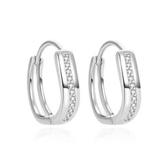 Оригинальные серебряные серьги кольца с цирконами Beneto AGUC2375L цена и информация | Серьги | pigu.lt