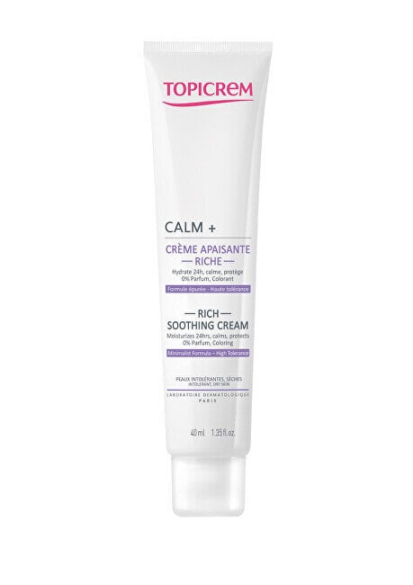 Raminamasis veido kremas Topicrem Calm+ Rich Soothing Cream, 40ml цена и информация | Veido kremai | pigu.lt