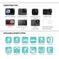 Fusion 50 in 1 priedų rinkinys veiksmo kameroms / GoPro / HERO9 / Xiaomi YI / EKEN / OSMO / MountDog (EVA CASE) V2 kaina ir informacija | Priedai vaizdo kameroms | pigu.lt