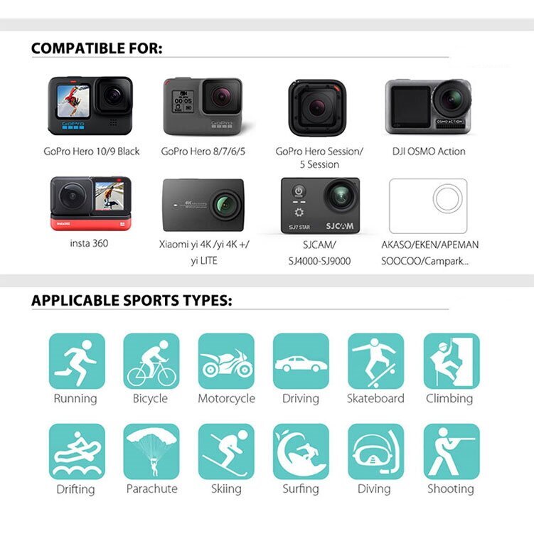 Fusion 216 in 1 priedų rinkinys veiksmo kameroms / GoPro / HERO9 / Xiaomi YI / EKEN / OSMO / MountDog (EVA CASE) V2 kaina ir informacija | Priedai vaizdo kameroms | pigu.lt