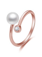 Beneto Открытое бронзовое кольцо с настоящим жемчугом и цирконом AGG469P-RG цена и информация | Кольца | pigu.lt