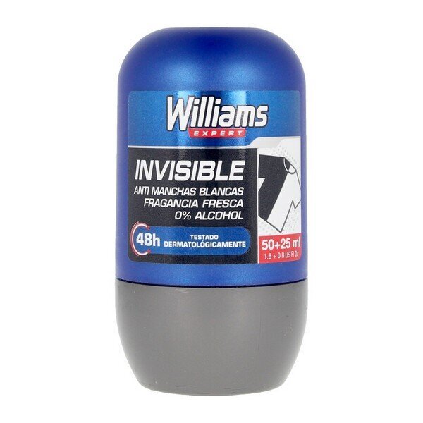 Rutulinis dezodorantas Invisible Williams, 75 ml kaina ir informacija | Dezodorantai | pigu.lt