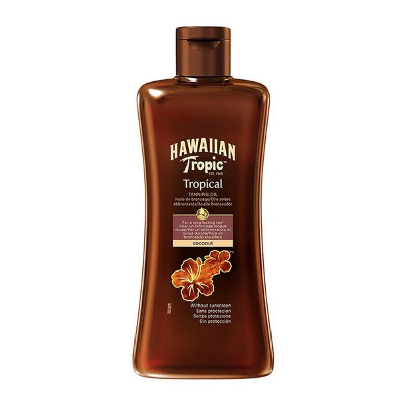 Įdegį skatinantis aliejus Hawaiian Tropic Tanning Oil SPF 0, 200ml kaina ir informacija | Kremai nuo saulės | pigu.lt