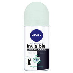 Rutulinis dezodorantas Black & White Invisible Fresh Nivea, 50 ml kaina ir informacija | Dezodorantai | pigu.lt