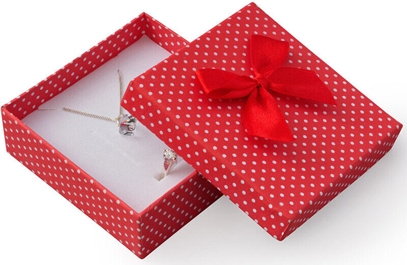 Raudona dovanų dėžutė su taškeliais kaina ir informacija | Dovanų pakavimo priemonės | pigu.lt