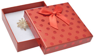 JK Box Красная подарочная коробка в горошек и бантом КК-4/А7 цена и информация | Товары для упаковки подарков | pigu.lt