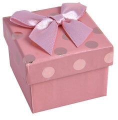 JK Box Красная коробочка в горошек для серег и кольца КК-3/А7 цена и информация | Товары для упаковки подарков | pigu.lt