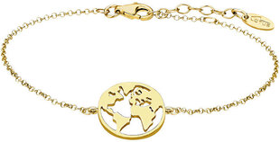 Lotus Silver Стильный позолоченный серебряный браслет Карта мира LP1898-2/3 цена и информация | Женские браслеты | pigu.lt