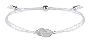 Troli Браслет-нитка с перьями белый/сталь цена и информация | Женский браслет | pigu.lt
