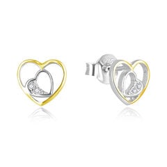 Романтические серебряные серьги-сердечки Beneto AGUP2688 цена и информация | Серьги | pigu.lt