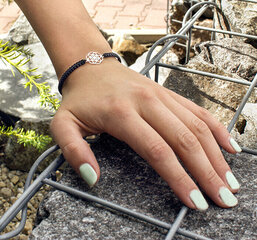 Beneto Стильный черный ремешок кабала-браслет Mandala AGB545 цена и информация | Женские браслеты | pigu.lt