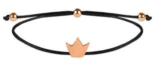 Troli Браслет на шнурке, черная / бронзовая корона цена и информация | Женские браслеты | pigu.lt