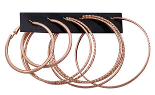 Rožinio aukso apvalių auskarų rinkinys Troli, 3 poros kaina ir informacija | Papuošalų rinkiniai | pigu.lt