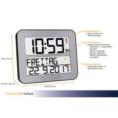 Цифровые радиочасы TFA Timeline Max 60.4512, серебро цена и информация | Часы | pigu.lt