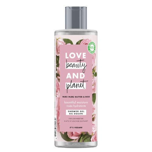 Dušo želė su rožių aliejumi ir muru muru sviestu Love Beauty And Planet, 400 ml kaina ir informacija | Dušo želė, aliejai | pigu.lt