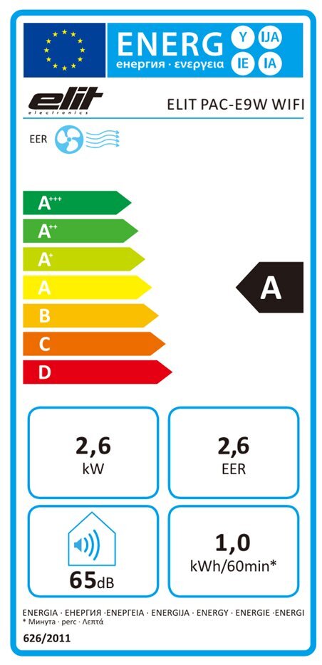 Elit oro kondicionierius PAC-E9W WiFi kaina ir informacija | Kondicionieriai, šilumos siurbliai, rekuperatoriai | pigu.lt