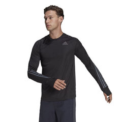 Sportiniai marškinėliai vyrams Adidas Run Icon Full Reflective 3-Stripes Long Sleeve Tee M HB7434, juodi цена и информация | Мужская спортивная одежда | pigu.lt