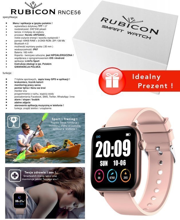 Rubicon RNCE56 Grey kaina ir informacija | Išmanieji laikrodžiai (smartwatch) | pigu.lt