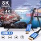 HDMI 2.1 8K 4K 120Hz Ultra Speed Premium 3M цена и информация | Kabeliai ir laidai | pigu.lt