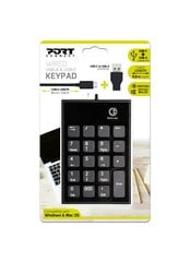 Port Designs 900801 skaičių klaviatūra Knyginis kompiuteris USB Juoda, Pilka цена и информация | Клавиатуры | pigu.lt