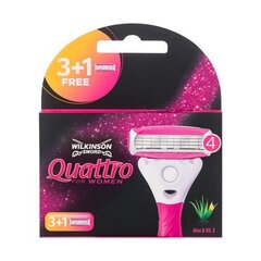 Skutimosi galvutės Wilkinson Sword Quattro For Women, 4vnt. kaina ir informacija | Skutimosi priemonės ir kosmetika | pigu.lt