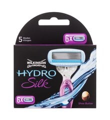 Лезвия для бритья для женщин Wilkinson Sword Hydro Silk, 6 шт цена и информация | Косметика и средства для бритья | pigu.lt