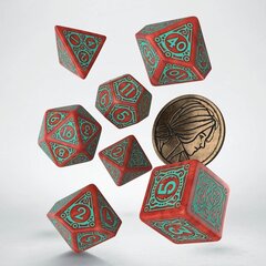 Kauliukų rinkinys The Witcher Triss raudonos ir turkio spalvos kaina ir informacija | Stalo žaidimai, galvosūkiai | pigu.lt