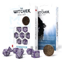 Kauliukų rinkinys The Witcher Yennefer levandų ir baltos spalvos цена и информация | Настольные игры, головоломки | pigu.lt