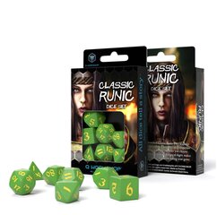 Kauliukų rinkinys Classic Runic žalios ir geltonos spalvos цена и информация | Настольные игры, головоломки | pigu.lt