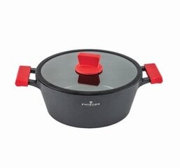 Zwieger Obsidian indukcinis puodas su dangčiu 24cm 3l цена и информация | Кастрюли, скороварки | pigu.lt