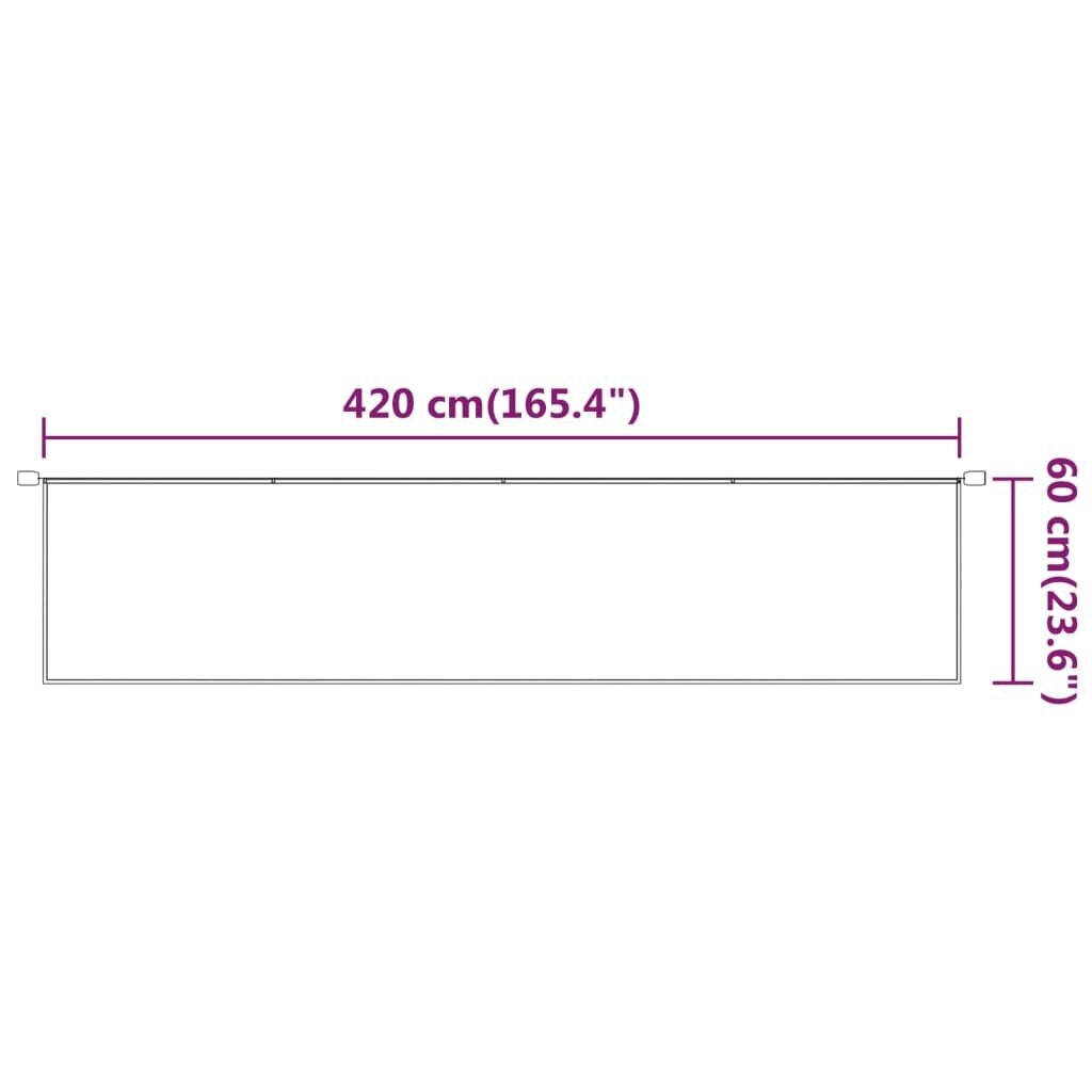 vidaXL Vertikali markizė, šviesiai žalia, 60x420cm, oksfordo audinys kaina ir informacija | Skėčiai, markizės, stovai | pigu.lt