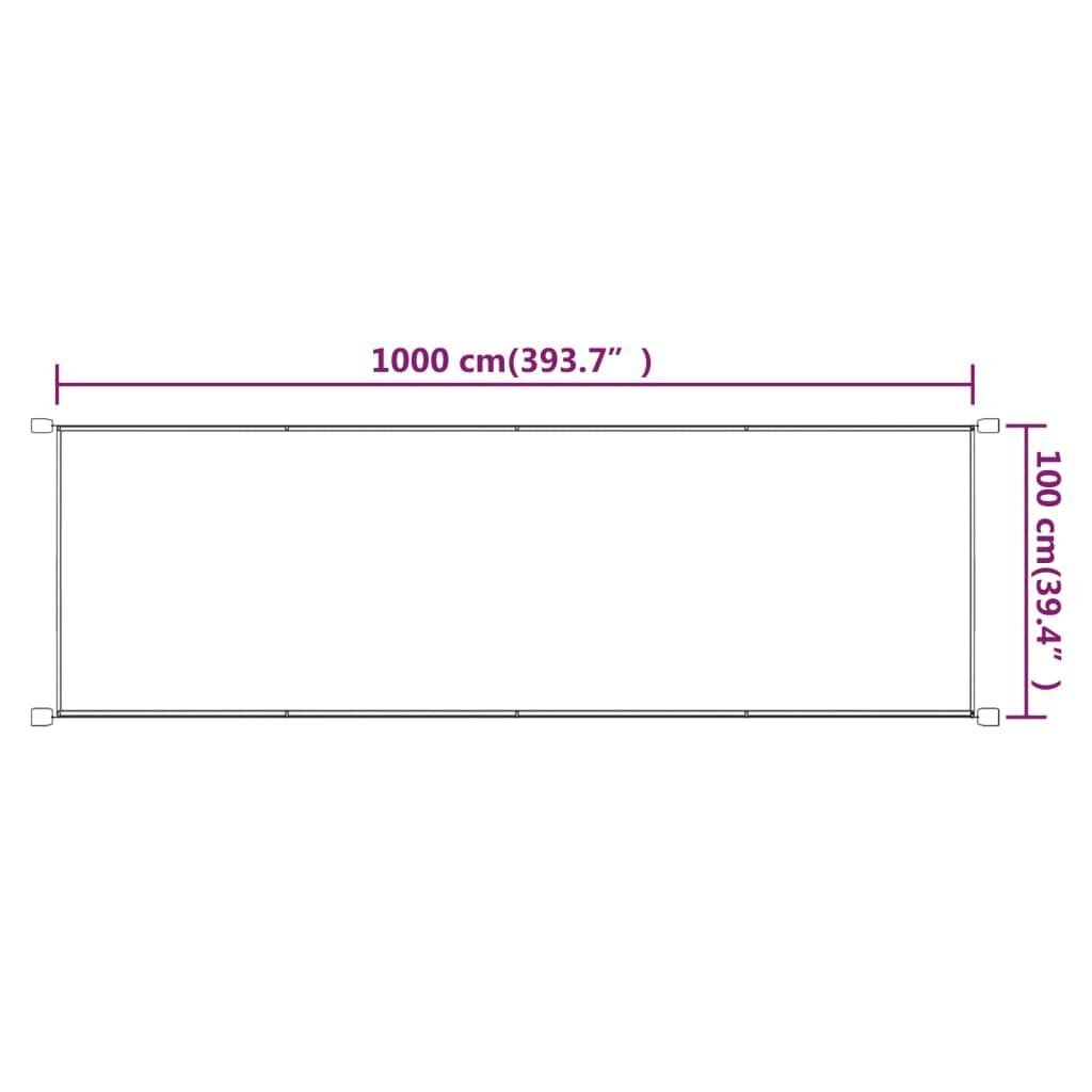 vidaXL Vertikali markizė, terakota, 100x1000cm, oksfordo audinys kaina ir informacija | Skėčiai, markizės, stovai | pigu.lt