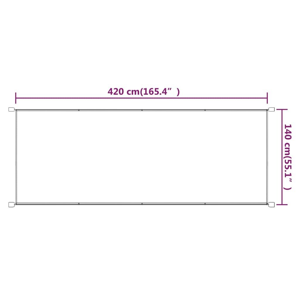 vidaXL Vertikali markizė, terakota, 140x420cm, oksfordo audinys kaina ir informacija | Skėčiai, markizės, stovai | pigu.lt