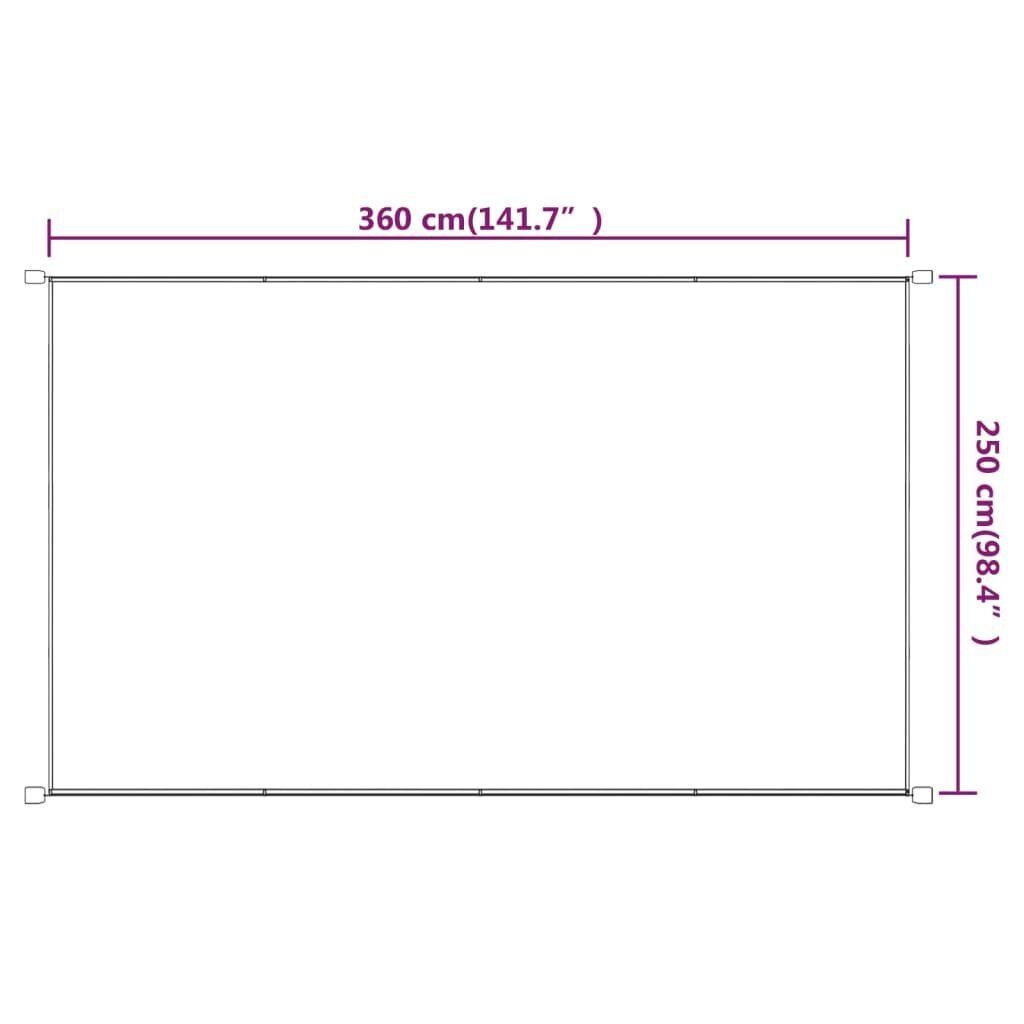 vidaXL Vertikali markizė, mėlynos spalvos, 250x360cm, oksfordo audinys kaina ir informacija | Skėčiai, markizės, stovai | pigu.lt