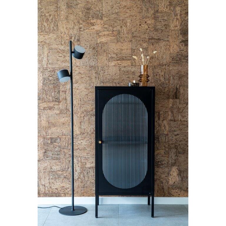 Vitrina Adelaide, 50x35x110 cm, juoda kaina ir informacija | Vitrinos, indaujos | pigu.lt