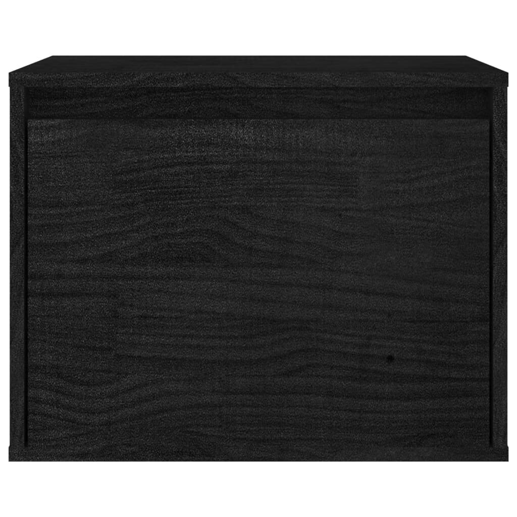 vidaXL Televizoriaus spintelės, 7vnt., juodos, pušies medienos masyvas kaina ir informacija | TV staliukai | pigu.lt