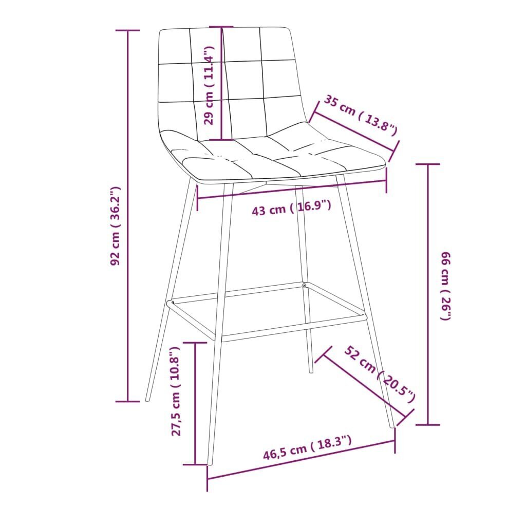 Baro taburetė vidaXL , šviesiai rudos spalvos kaina ir informacija | Virtuvės ir valgomojo kėdės | pigu.lt