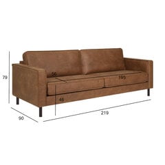 Sofa LUCAS 3-vietė, ruda kaina ir informacija | Sofos | pigu.lt