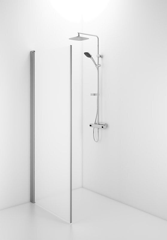 Tiesi dušo sienelė Ifö Space SPNF 650 Silver, matinis stiklas su rankenos profiliu цена и информация | Dušo durys ir sienelės | pigu.lt