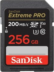 SanDisk Extreme PRO 256 GB SDXC UHS-I Class 10 цена и информация | Карты памяти для телефонов | pigu.lt