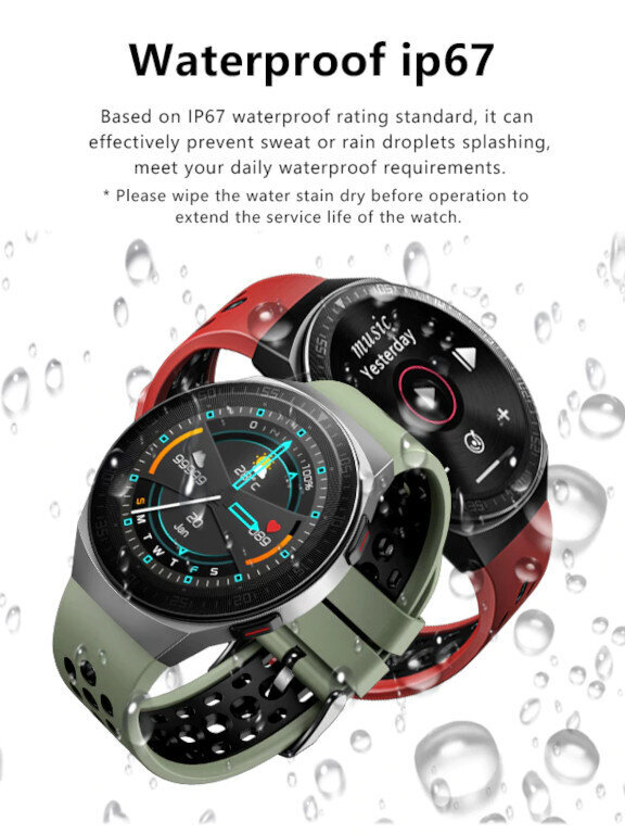 Rubicon RNCE68 Silver/Green kaina ir informacija | Išmanieji laikrodžiai (smartwatch) | pigu.lt