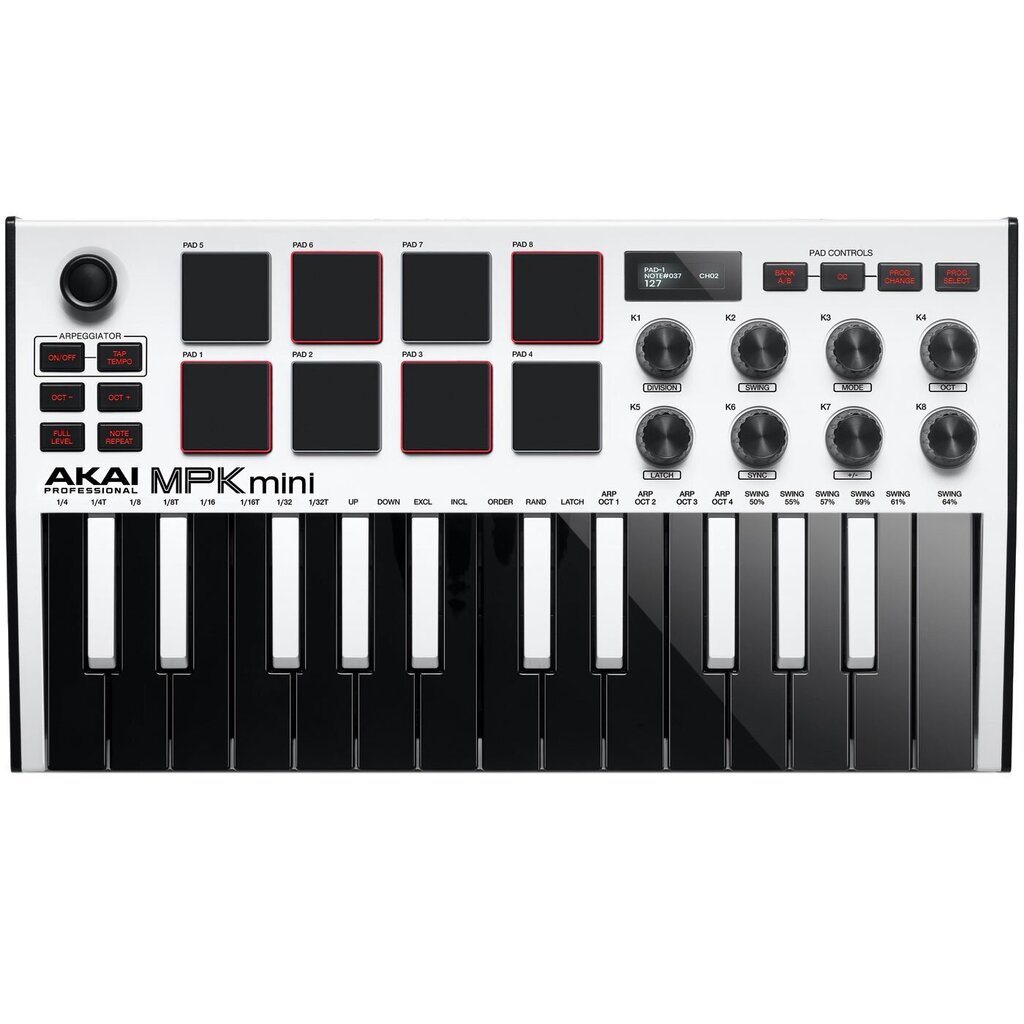 Klavišinis muzikos instrumentas Akai, MPK Mini MK3, Midi USB kaina ir informacija | Klavišiniai muzikos instrumentai | pigu.lt