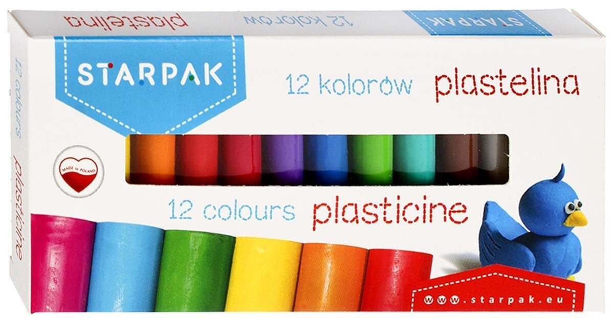 Plastilinas Starpak 12 spalvų kaina ir informacija | Piešimo, tapybos, lipdymo reikmenys | pigu.lt