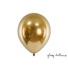 Blizgantys balionai, 30 cm, auksiniai, 10 vnt. kaina ir informacija | Balionai | pigu.lt