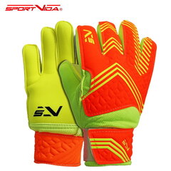 Комфортные и прочные перчатки для вратаря футбола SportVida, размер 7, оранжевые, зеленый микс SV-PA0039 цена и информация | Тренировочные перчатки. Размер 5 | pigu.lt