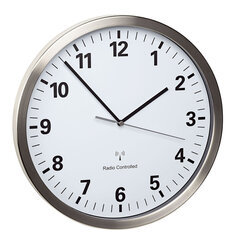 Беспроводные настенные часы TFA с рамой из нержавеющей стали 60.3523 цена и информация | Часы | pigu.lt