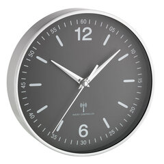 Sieninis laikrodis TFA su aliuminio rėmu 60.3503, pilkas kaina ir informacija | Laikrodžiai | pigu.lt