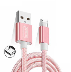 USB Micro Kabelys Zenwire Quick Charge 3.0 1.5m Pink Pink Skirtas Samsung S4 S5 S6 S7 J3 J5 J7 Ir Kt. цена и информация | Кабели для телефонов | pigu.lt